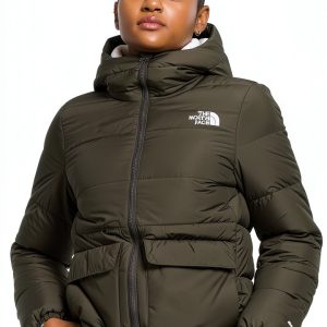 Women Recycled Polyester Ski Jacket Zipper Green Smooth-0