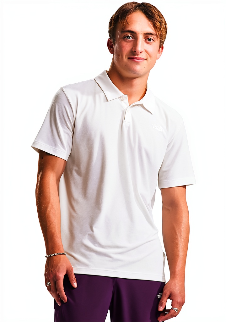 The North Face Adventure Polo in Endless Dusk color on a hiking trail