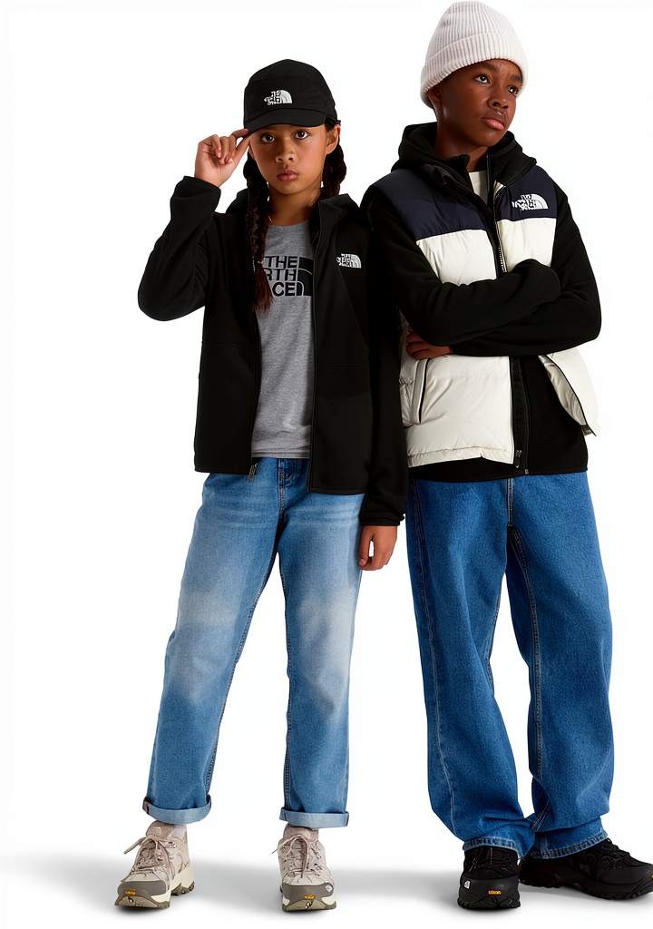 Youth wearing The North Face Glacier Hoodie in an outdoor setting