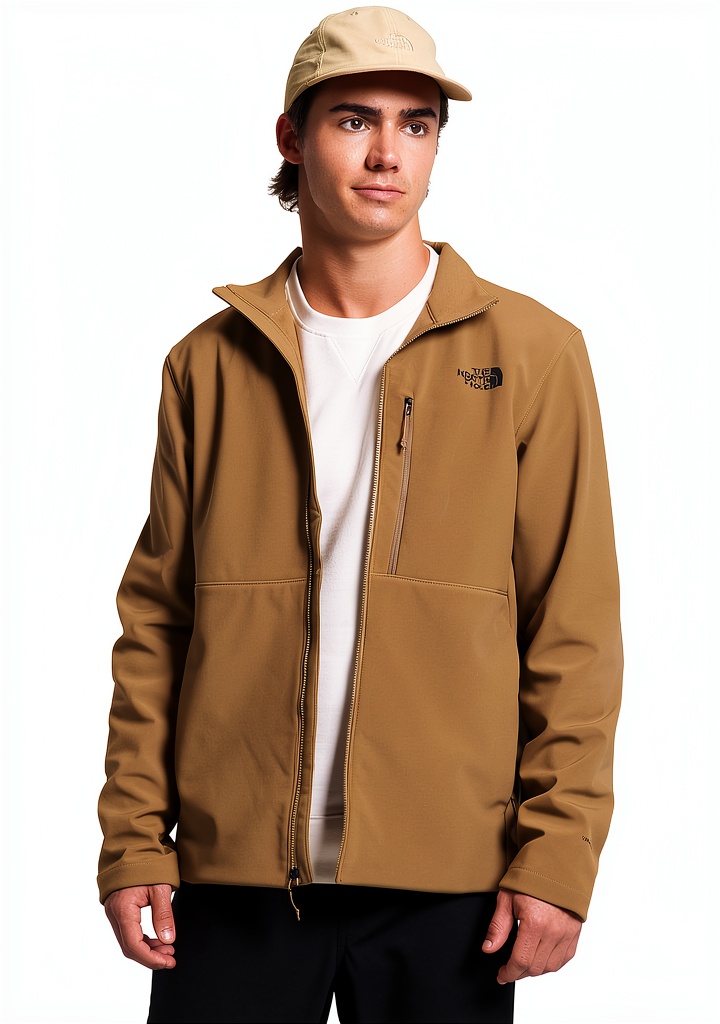 The North Face Apex Bionic 3 Jacket in Utility Brown color worn during a hike