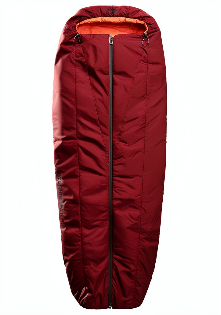 The North Face Stormbreak sleeping bag in Iron Clay/Lava Red color